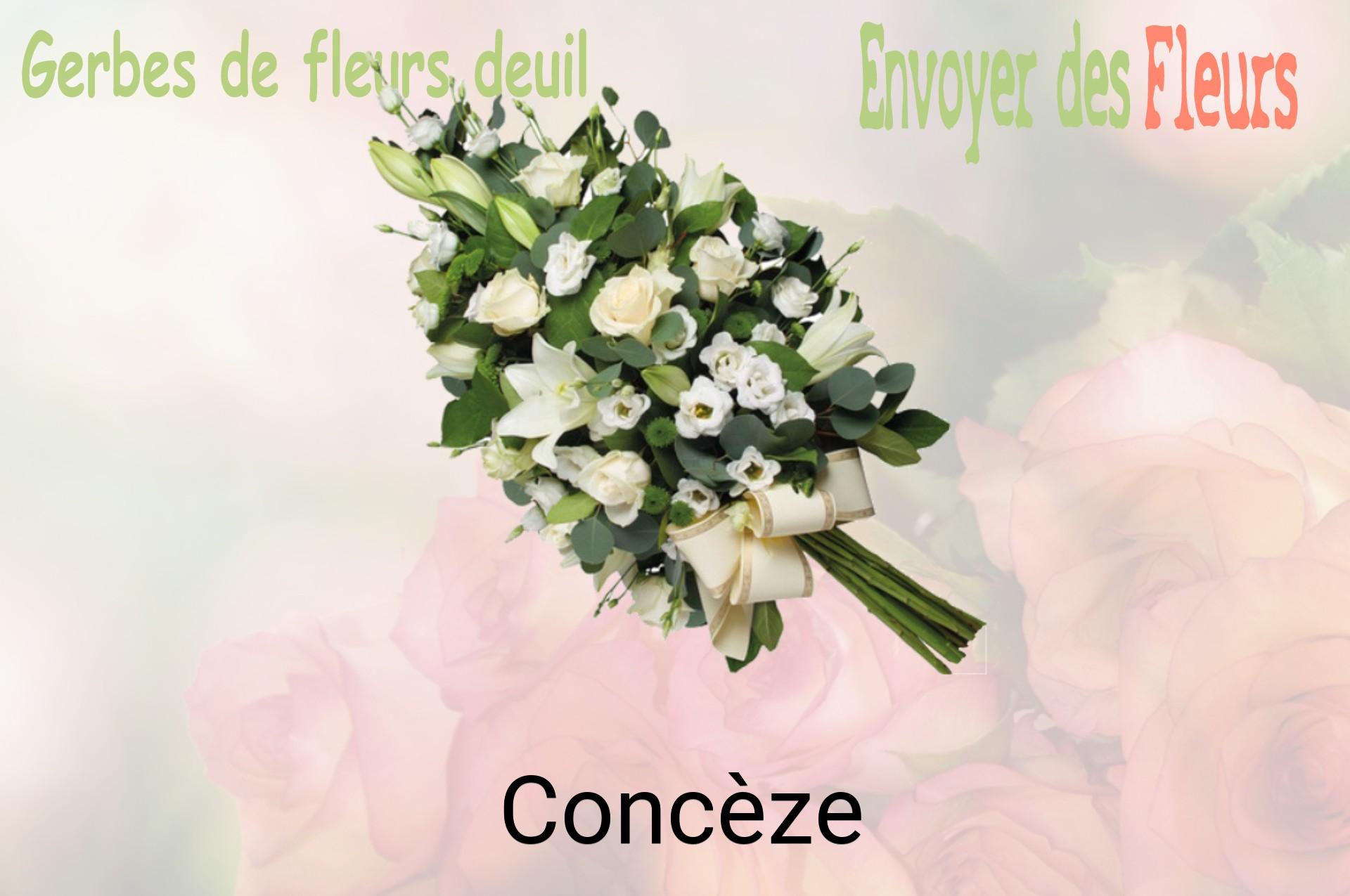 Gerbe de fleurs de deuil livrée à Concèze